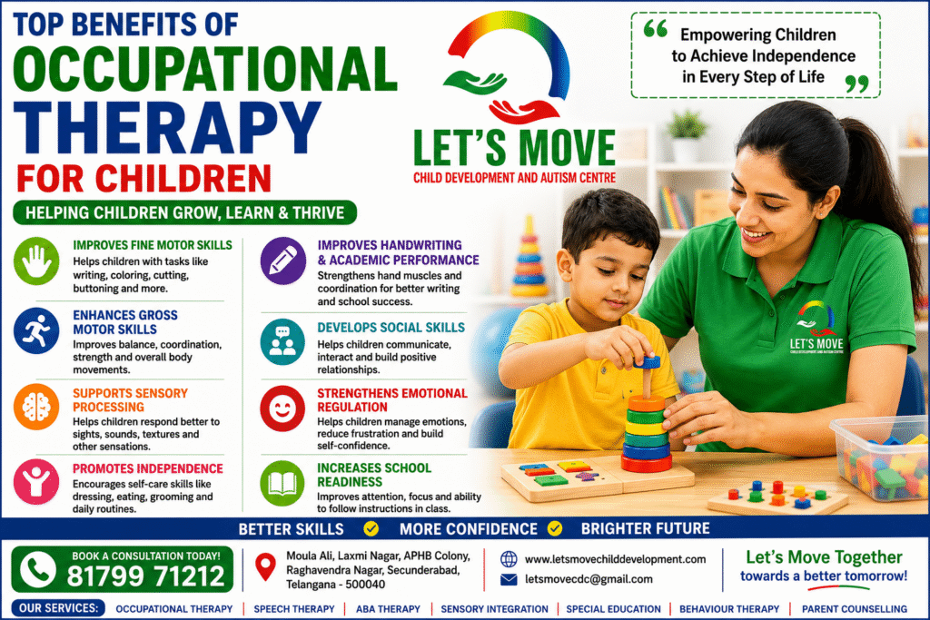 Child participating in Occupational Therapy for Children at Let's Move Child Development & Autism Centre